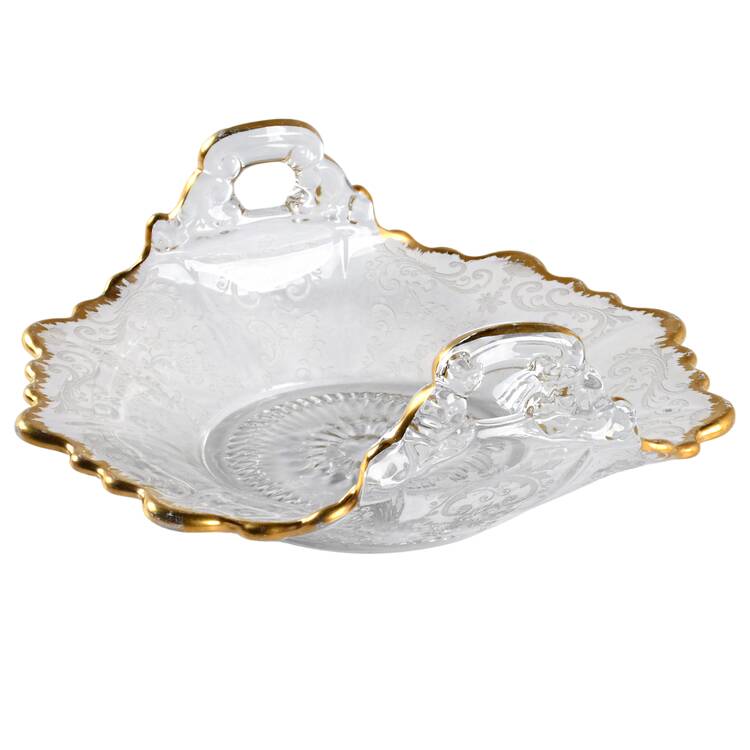 Chantilly (Stem #3625, Gold Trim) Martha/325 6" 2 Handled Flared Bon Bon