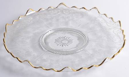 Chantilly (Stem #3625, Gold Trim) Martha/128 14" Cupped Cabaret Plate