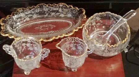 Chantilly (Stem #3625, Gold Trim) 8" Pickle Dish (Martha/235)