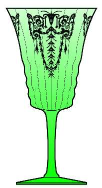 Cleo Green (Stem 3077) Water Goblet