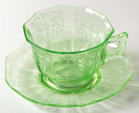 Cleo Green (Stem 3077) Cup & Saucer Set