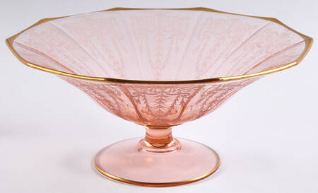 Cleo Pink (Stem 3077) 11" Footed Bowl
