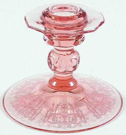 Cleo Pink (Stem 3077) 4" Single Light Candlestick