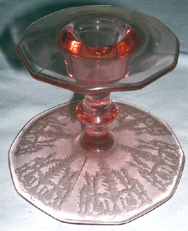 Cleo Pink (Stem 3077) 4" Single Light Candlestick