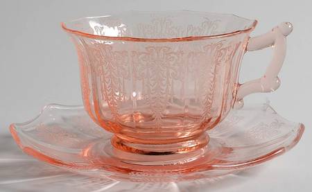 Cleo Pink (Stem 3077) Cup and Saucer Set