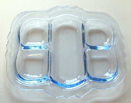 Decagon Light Blue 12" Oblong 5 Part Relish