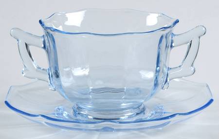 Decagon Light Blue Bouillon Cup & Saucer Set