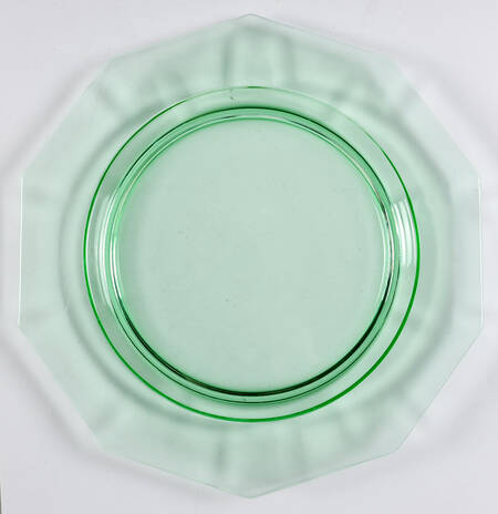Decagon Green (Light Emerald) Large Dinner Plate