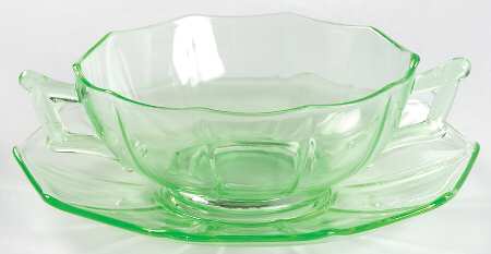 Decagon Green (Light Emerald) Cream Soup & Saucer Set