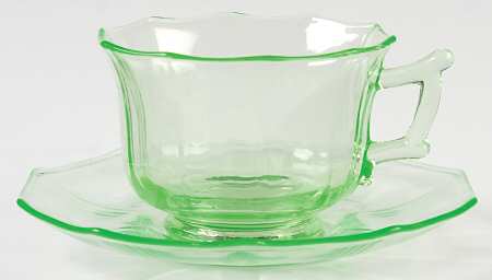 Decagon Green (Light Emerald) Cup & Saucer Set