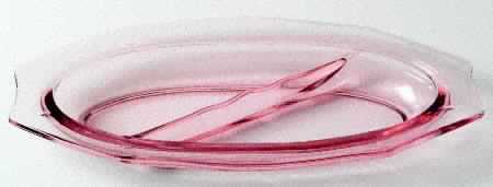 Decagon Pink 11" Oblong 2 Part Relish