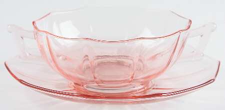 Decagon Pink Cream Soup & Saucer Set