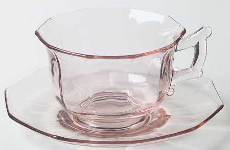 Decagon Pink Cup & Saucer Set