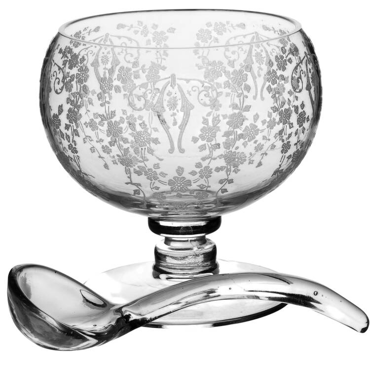 Diane Clear (Stem 3122) Mayonnaise Bowl and Ladle Set