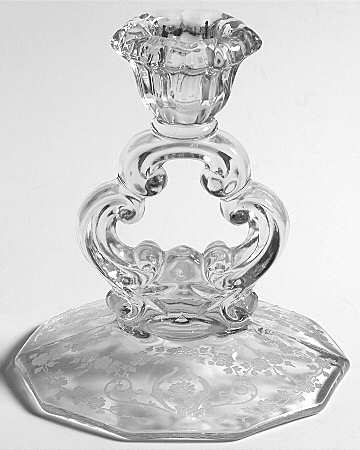 Diane Clear (Stem 3122) 5" KeyHole Candlestick w/10 Sided Base
