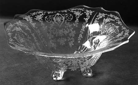 Diane Clear (Stem 3122) #3400 12" Square 4 Toed Bowl