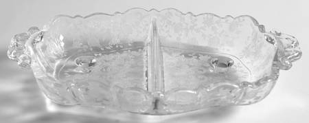 Diane Clear (Stem 3122) #3900 124 Oblong Vertical Divided 2 Part Relish