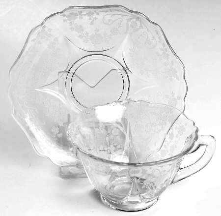 Diane Clear (Stem 3122) Cup and Saucer Set (Shape 3500)