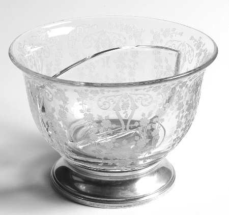 Diane Clear (Stem 3122) Divided Mayonnaise Bowl with Sterling Base