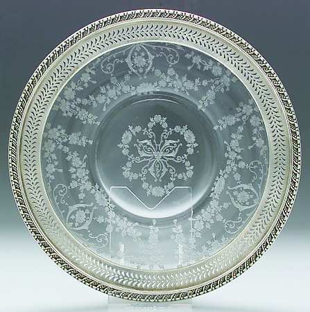 Diane Clear (Stem 3122) Cheese Plate with Sterling Rim