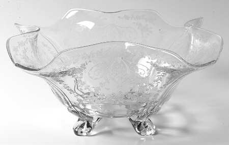 Diane Clear (Stem 3122) 3400 11" 4 Toed Fancy Edge Bowl
