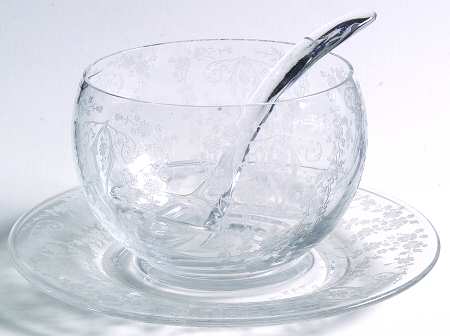 Diane Clear (Stem 3122) Mayonnaise Bowl, Underplate and Ladle