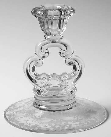 Diane Clear (Stem 3122) 5" KeyHole Candlestick w/Round Base