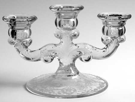 Diane Clear (Stem 3122) 3 Light Candlestick