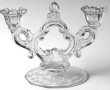 Diane Clear (Stem 3122) 3400/647 2 Light Candlestick (Multisided Base)