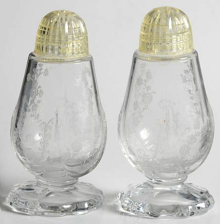 Elaine Clear (Stem 3500) 3400/77 Footed Shaker Set with Plastic Lids