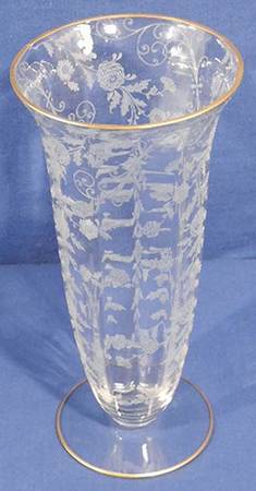 Elaine Clear (Gold Trim, Stem 3500) 11" Footed Vase