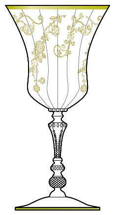 Elaine Clear (Gold Encrusted, Stem 3500) Water Goblet