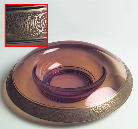 Florentine Dark Amber(Gold Encrusted, 3060) 11" Rolled Edge Bowl