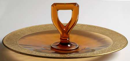 Florentine Dark Amber(Gold Encrusted, 3060) Center Handle Tray