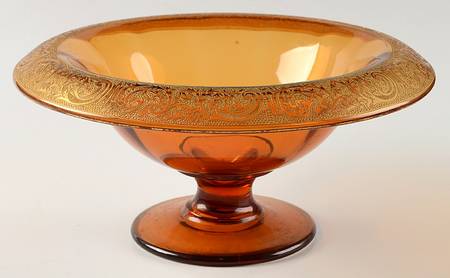 Florentine Dark Amber(Gold Encrusted, 3060) 10" Footed Bowl