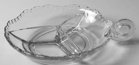 Gadroon Clear #3500 61 Round 3 Part Relish with Loop Handle