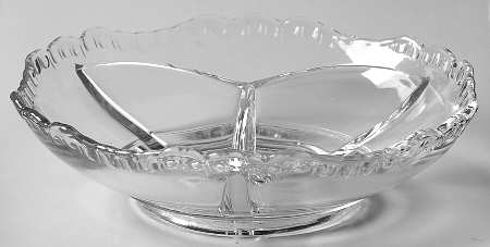 Gadroon Clear 6" Round 3 Part Relish