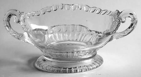 Gadroon Clear Handled Open Candy Dish