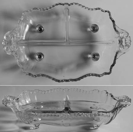 Gadroon Clear #3500/64 4-Toed 3 Part Relish by Cambridge