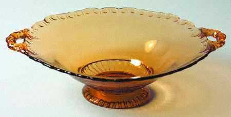 Gadroon Amber Round Low Handled Comport (Height X Width)