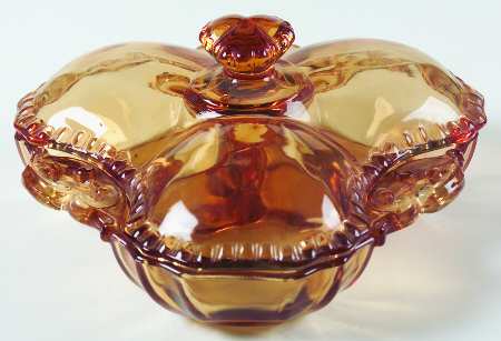 Gadroon Amber 3500/57 3 Part Covered Candy/Relish