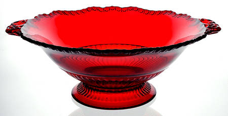 Gadroon Ruby 11" Handled Footed Crimped Bowl