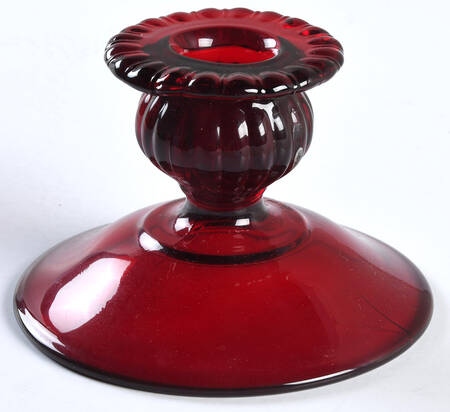 Gadroon Ruby 2" Candlestick (Shape 3500) by Cambridge