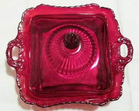 Gadroon Ruby Honey Dish & Lid