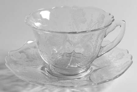 Gloria Clear (Stem 3130) Cup and Saucer Set (Shape 3500)