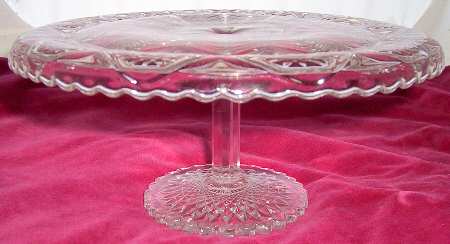 Inverted Feather 10" Footed Cake Salver Plate