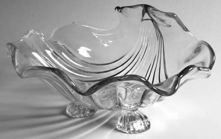Krystolshell Clear 10" 3-Toed Footed Bowl