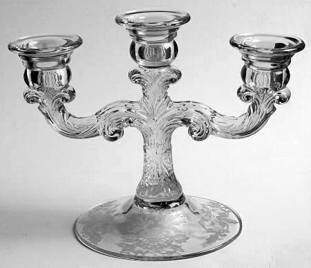 Lorna Clear (Stem 3035) 3 Light Candlestick