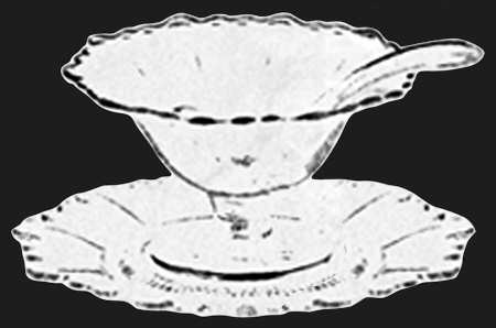 Martha Clear Martha/276 Footed Mayonnaise W/ Underplate &Ladle