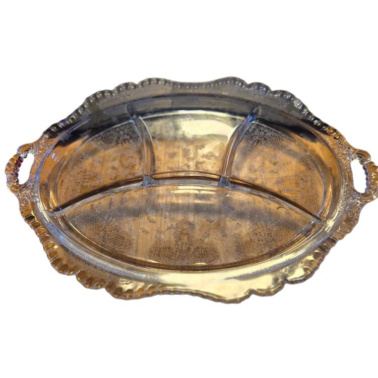 Minerva Clear (Stem 3500) 14" Oblong #3500-97 4 Part Relish